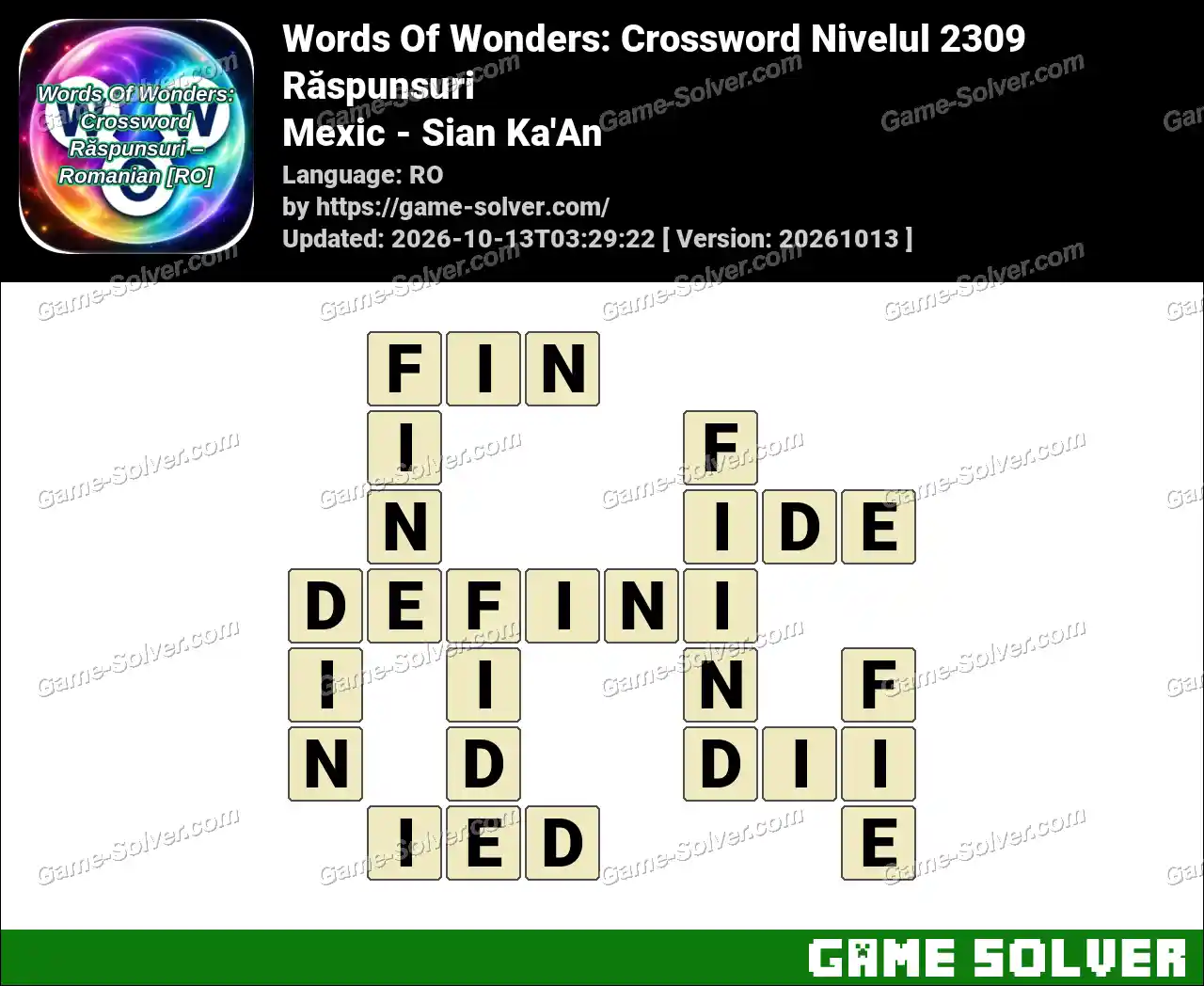Words Of Wonders: Crossword Nivelul 2309 Răspunsuri – Mexic – Sian Ka’An